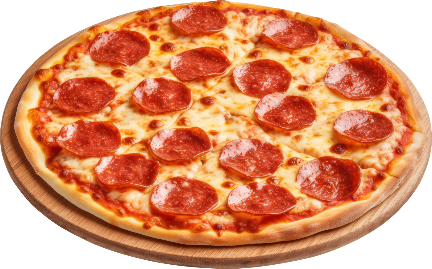 Pepperoni pizza isolated.